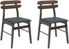 vidaXL Esszimmerstuhl 2 pcs Hellbraun und Schwarz Massives Gummiholz 42020511 Bild 2