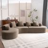 Ecksofa 327 x 215 x 80 cm Braun Chenille mit 7 cm Polsterung, montagefrei und komfortabel im modernen L-Design Bild 3