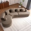 Ecksofa 327 x 215 x 80 cm Braun Chenille mit 7 cm Polsterung, montagefrei und komfortabel im modernen L-Design Bild 1