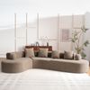Ecksofa 327 x 215 x 80 cm Braun Chenille mit 7 cm Polsterung, montagefrei und komfortabel im modernen L-Design Bild 4