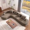 Ecksofa 327 x 215 x 80 cm Braun Chenille mit 7 cm Polsterung, montagefrei und komfortabel im modernen L-Design Bild 2