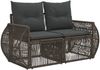 vidaXL Gartensofa-set 6 pcs Grau und Dunkelgrau Poly-Rattan 3435377 Bild 2
