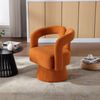 LVHOM Polsterstuhl 360° drehbar, Drehsessel Bouclé-Stoff, Loungesessel mit Armlehnen, Armlehnenstuhl Relaxsessel, Orange Bild 4