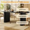 i@home Esstisch Ausziehbarer Esstisch 120-160cm, ovaler Holztisch mit vertikaler Struktur, belastbar bis 60kg, 3 Farben Bild 4