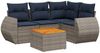vidaXL 5-teiliges Gartensofa-Set mit Kissen, grau, Polyrattan 3224990 Bild 2