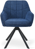 GOEURVANT 1437 Esszimmerstühle 4er-Set mit Armlehnen, 360° Drehbar, Chenille - Blau Bild 4