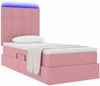 vidaXL Bett mit Stauraum und LED mit Matratze Rosa 90 x 200 cm Samt 3372644 Bild 3