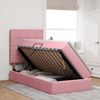 vidaXL Bett mit Stauraum und LED mit Matratze Rosa 90 x 200 cm Samt 3372644 Bild 4