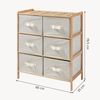 Kommode Maldon mit 6 Stoffschubladen 79x66x35 cm Natur/Beige [en. casa] Bild 5