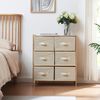 Kommode Maldon mit 6 Stoffschubladen 79x66x35 cm Natur/Beige [en. casa] Bild 2