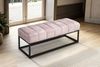 Sitzbank Samt Rosa 108x40x40cm Polsterbank Metallgestell Modern Gesteppt Bild 2