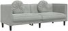vidaXL Sofa mit Kissen 3-Sitzer Hellgrau Samt 372642 Bild 2