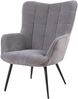 Sessel >UTA< (BxHxT: 72x97x80 cm) in grau aus Cord - 72x97x80cm (BxHxT) Bild 2