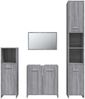 vidaXL 4-tlg. Badmöbel-Set Grau Sonoma Holzwerkstoff 3154404 Bild 5