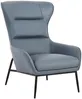 Vente-unique - DINNIA Sessel Leder Grau - B 95 cm x H 95 cm x L 69 cm Bild 3