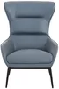 Vente-unique - DINNIA Sessel Leder Grau - B 95 cm x H 95 cm x L 69 cm Bild 2