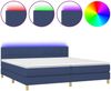 Boxspringbett mit Matratze & LED Stoff Blau 200x200 cm, Härtegrad: H2 [3133747] Bild 2