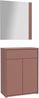 Forte ALICE SPRINGS Flurkommode 70 80, moderner Garderobenschrank mit 2 Türen und 1 Schublade, inkl. Spiegel, Holzwerkstoff, Terrakotta, 74,5 cm breit x 200 cm hoch x 34,9 cm tief Bild 4