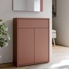 Forte ALICE SPRINGS Flurkommode 70 80, moderner Garderobenschrank mit 2 Türen und 1 Schublade, inkl. Spiegel, Holzwerkstoff, Terrakotta, 74,5 cm breit x 200 cm hoch x 34,9 cm tief Bild 2
