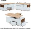 Couchtisch höhenverstellbar, B 100 x T 51 x H 47 cm, 2-in-1 mit Stauraum, Weiß/Naturholz, Spanplatte Bild 5