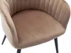 Stuhl mit Armlehnen 2er-Set ELEANA - Samt & Metall Schwarz - Beige Bild 5