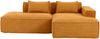 LVHOM Ecksofa 2 Sitzer, Modulares Sofa 235 cm breit, L-Form Sofa mit 2 Kissen, Schlafsofa aus Cordstoff, kein Aufbau erforderlich, Gelb Bild 2