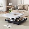 Couchtisch 70x70x36 cm mit 360° drehbarer Platte in Weiß/Schwarz Bild 3