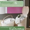 2er Set Wäschekorb mit Deckel Wäschesammler Plastik Wäschetonne Wäschetruhe weiß Wäschebox mit Deckel 31 x 40 x 60 cm 43 L Rattan Optik Bild 5