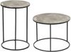 Beistelltische 2er Set rund Metall in Schwarz Silber, Höhe 46 und 61cm Bild 2