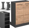 Kücheninsel Fame-Line Goldkraft Eiche/Anthrazit 90 cm ohne Arbeitsplatte Vicco Bild 5
