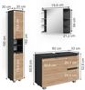 Badmöbel-Set J-Shape Grau 3 Teile, mit Hochschrank Vicco Bild 3