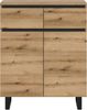 Kommode B/H/T: 80x99x36 cm in Evoke Oak Nachbildung und schwarz Bild 2