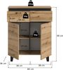 Kommode B/H/T: 80x99x36 cm in Evoke Oak Nachbildung und schwarz Bild 4