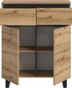 Kommode B/H/T: 80x99x36 cm in Evoke Oak Nachbildung und schwarz Bild 3