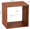 Kadima Design Cube Regal "Nako": Massivholz, Beistelltisch/Bücherregal, vielseitig, pflegeleicht. Braun, 43x33x43 cm Bild 4