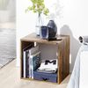 Kadima Design Cube Regal "Nako": Massivholz, Beistelltisch/Bücherregal, vielseitig, pflegeleicht. Braun, 43x33x43 cm Bild 2