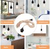BlingBin Pendelleuchte Pendelleuchte Kit,Vintage Lampenkabel 4.5M Hanfseil E27 Lampenfassung, Industrial Retro DIY Lamp Kit Material,Einstellbare Länge und Sicherheit, Keine Glühbirnen, Pendelleuchte Kit mit Schalter,Industrial Retro DIY Lamp Kit Bild 2
