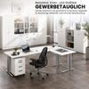 bümö Schreibtisch groß, N-Serie 200x80 cm, Tischplatte aus Holz in Asteiche, Gestell aus Metall in Silber - PC Tisch, großer Computertisch für's Büro, Office Bürotisch, NS-20-R-S Bild 2