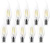 10x LED Leuchtmittel E14 Filament Flamme Kerzenform C35T 4W 400 Lumen Kaltweiß (6500 K) Bild 1