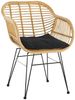 Möbilia Gartensessel, 2er-Set natur, Beine schwarz, Kissen schwarz Bild 2