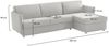Dmora Sofa mit Halbinsel Posina, Ecksofa für Wohnzimmer, gepolstert, abnehmbarer Bezug, 100 % Made in Italy-Qualität, 260x160 h90 cm, Hellgrau Bild 3