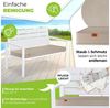 KESSER® Gartenbank mit Kissen – Sitzbank Wetterfest 2-Sitzer Parkbank in Holzoptik Balkonbank für Garten Terrasse Balkon bis 300 kg belastbar UV-beständig inkl. abnehmbarem & waschbarem Polsterbezug Weiß / Weiß Bild 3