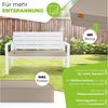 KESSER® Gartenbank mit Kissen – Sitzbank Wetterfest 2-Sitzer Parkbank in Holzoptik Balkonbank für Garten Terrasse Balkon bis 300 kg belastbar UV-beständig inkl. abnehmbarem & waschbarem Polsterbezug Weiß / Weiß Bild 2