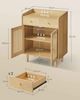SONGMICS HOME BOHOVEN Kollektion - Sideboard, Küchenschrank mit Türen in Rattan-Optik, Aufbewahrungsschrank mit Schubladen, verstellbare Ablage, Boho-Stil, für Esszimmer, eichenbeige Bild 5