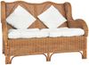 vidaXL 2-Sitzer-Sofa Hellbraun Natürliches Rattan und Leinen 325468 Bild 1