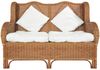 vidaXL 2-Sitzer-Sofa Hellbraun Natürliches Rattan und Leinen 325468 Bild 2