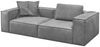 KAWOLA Sofa CARMO 3-Sitzer Leder grau 68 x 118 x 266 cm Bild 3