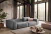 KAWOLA Sofa CARMO 3-Sitzer Leder grau 68 x 118 x 266 cm Bild 2