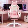 oyajia Gaming-Stuhl Bürostuhl Ergonomisch mit Kopfstütze und Katzenohren, PU-Leder (Gamer Stuhl, Racing Computerstuhl PC Stuhl mit Fußstütze Kopfstütze, 1 St), 115-125cm verstellbare Sitzhöhe, mit Lendenwirbelstütze Bild 2