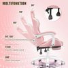 oyajia Gaming-Stuhl Bürostuhl Ergonomisch mit Kopfstütze und Katzenohren, PU-Leder (Gamer Stuhl, Racing Computerstuhl PC Stuhl mit Fußstütze Kopfstütze, 1 St), 115-125cm verstellbare Sitzhöhe, mit Lendenwirbelstütze Bild 3